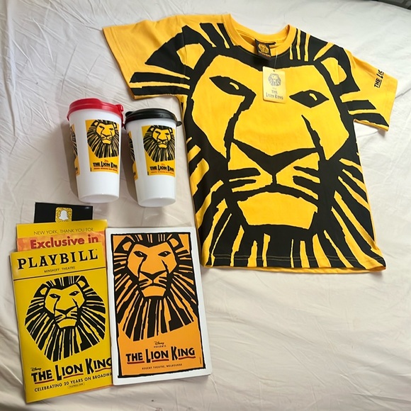 Lion King Other - Lion King BUNDLE New T-Shirt Youth XS & Anniv Playbills + BOTH Cup Mugs Disney
